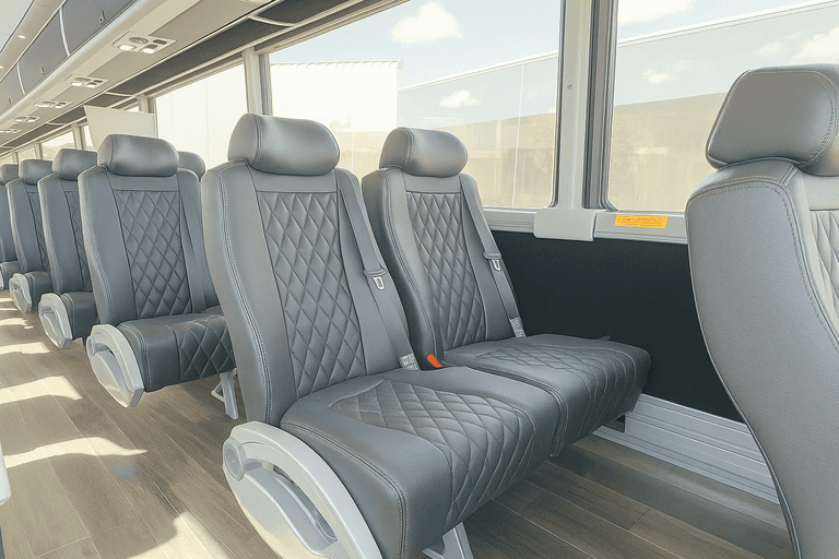 interior of Tyler Coach Bus Service charter bus